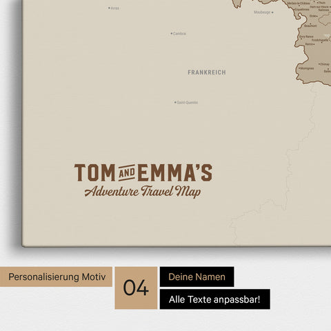 Benelux Push Pin Map TRAVEL® – Desert Sand