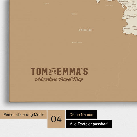 Benelux Push Pin Map TRAVEL® – Treasure Gold