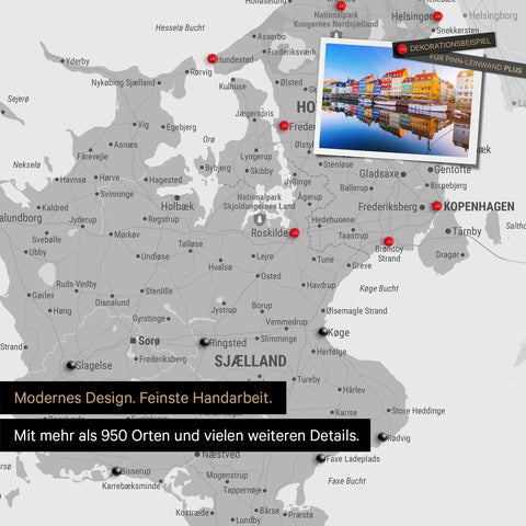 Denmark TRAVEL® Push Pin Map – Coolgray