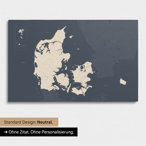 Neutral Version of a Denmark Map as a Push Pin Map in Hale Navy