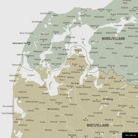 Denmark TRAVEL® Push Pin Map – Multicolor Sage