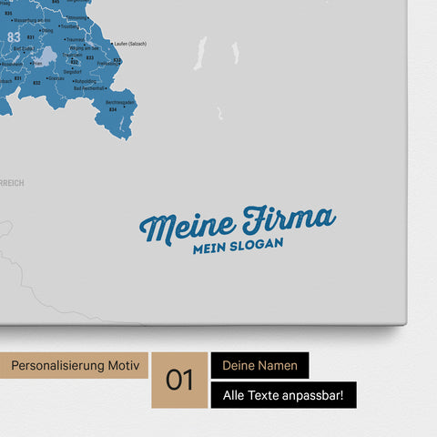 Germany Zip Code Map PLZ® (postal code areas) Push Pin Map – Ocean Blue