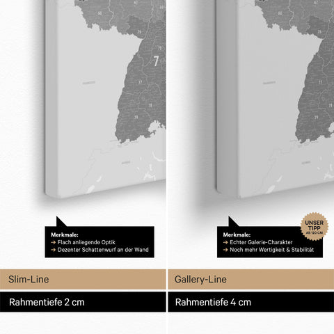 Germany Zip Code Map PLZ® (postal code areas) Push Pin Map – Light Gray