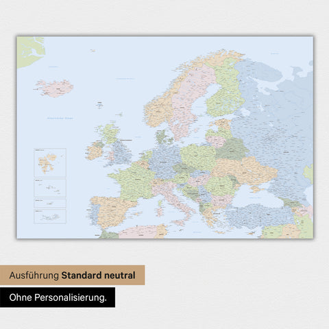 Europe Map TRAVEL® Premium Poster – Multicolor Atlas (Political Map)