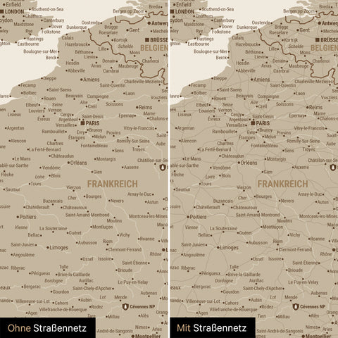 Europe Map TRAVEL® Premium Poster – Desert Sand (Beige)