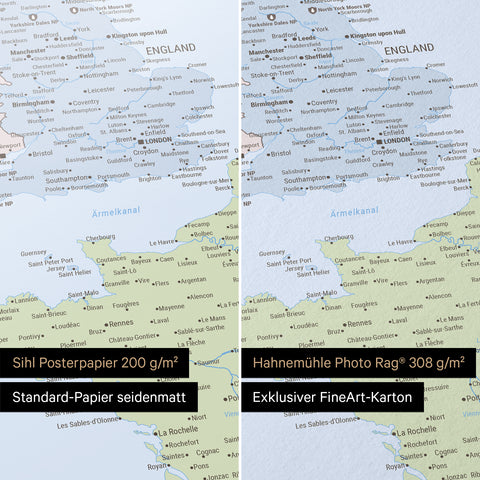 Europe Map TRAVEL® Premium Poster – Multicolor Atlas (Political Map)