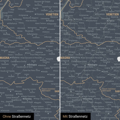 Italy Push Pin Map TRAVEL® – Denim Blue