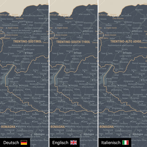 Italy Push Pin Map TRAVEL® – Navy Light