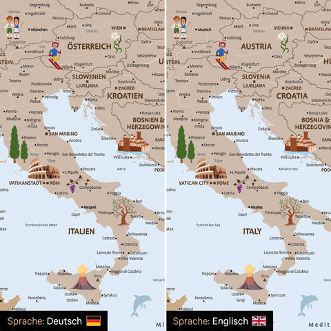 Europe Map for Kids Magnetic Board – MINIVENTURES® Brown