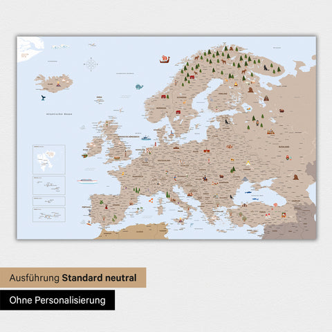 Europe Map for Kids Magnetic Board – MINIVENTURES® Brown