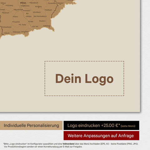 DACH Map TRAVEL® Magnetic Poster – in 21 Colors