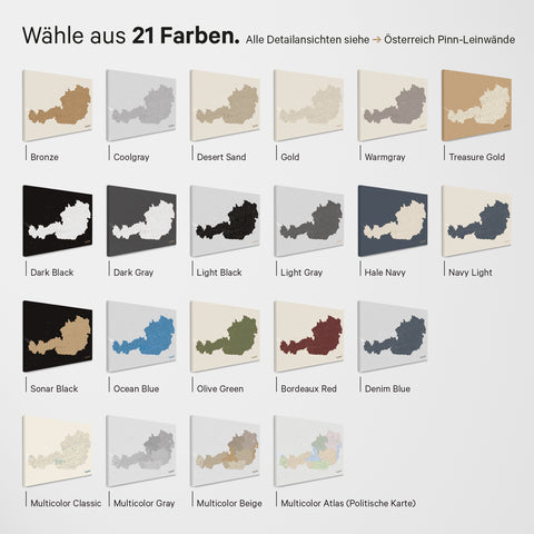Österreich Landarte in 18 verschiedenen Farben als Poster kaufen