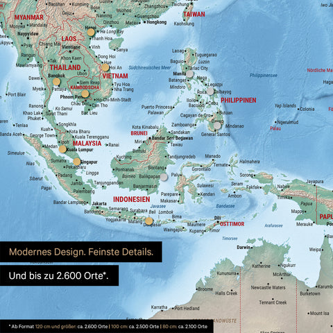 Physical World Map TRAVEL® Premium Magnetic Board – Multicolor Terra