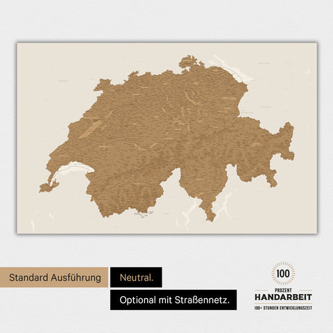 Switzerland Map TRAVEL® Magnetic Poster – in 21 Colors