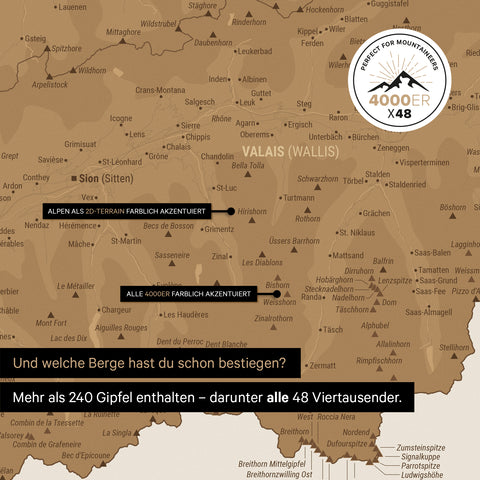 Switzerland Map TRAVEL® Premium Poster – in 21 colors