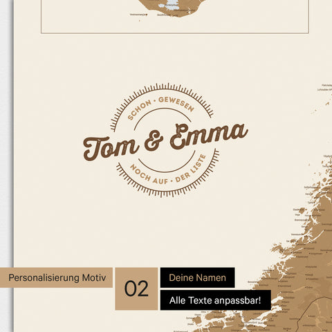 Scandinavia Map TRAVEL® Premium Poster – in 21 colors