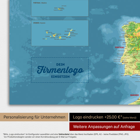 Topograhic Europe Map TRAVEL® Magnetic Poster – Multicolor Topo