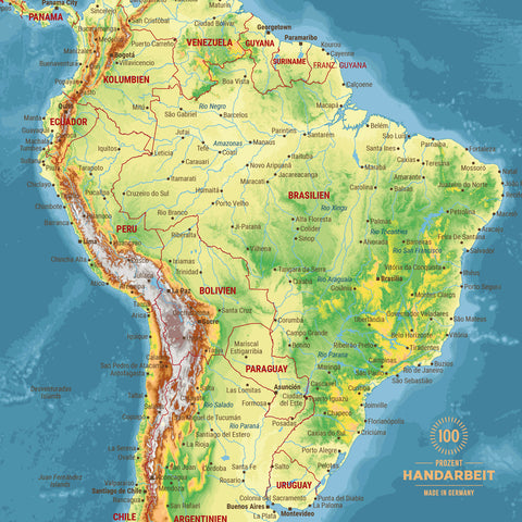 Section from a topographic world map poster in multicolor topo showing maps of Asia
