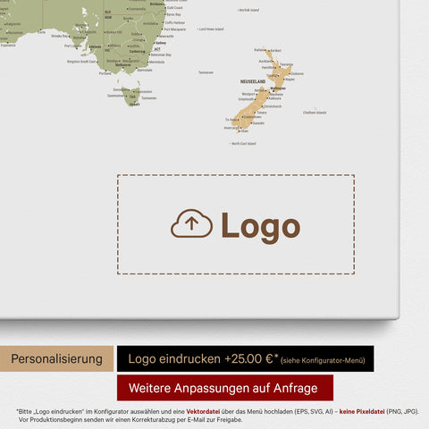 Design Push Pin World Map TRAVEL® – Multicolor Sienna