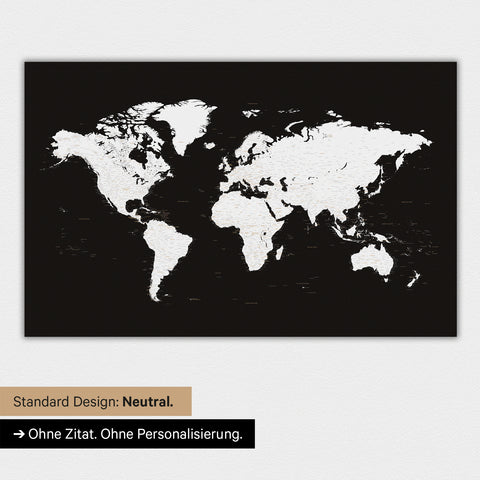 World map in neutral standard design and color Black and white color