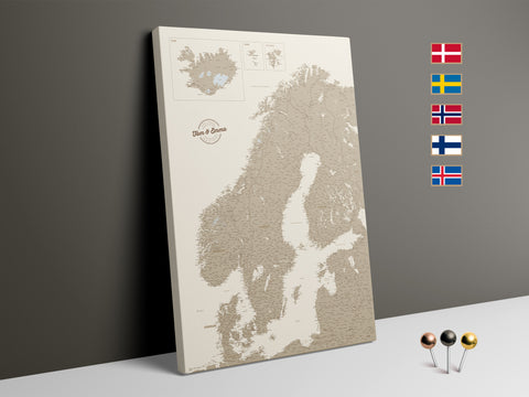 NEU: Skandinavien-Landkarte zum Pinnen und Planen