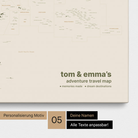 Australia & Oceania Push Pin Map TRAVEL® – Olive Green