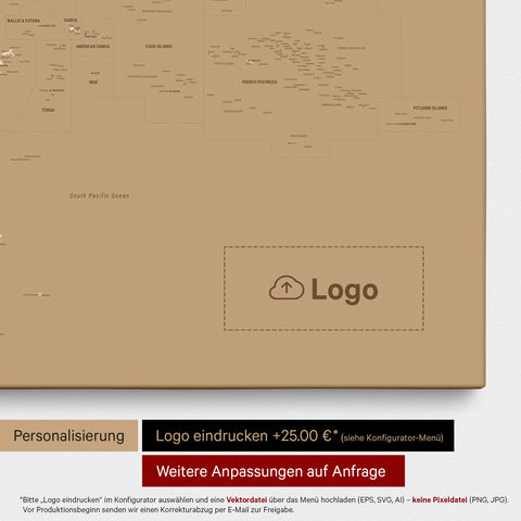 Australia & Oceania Push Pin Map TRAVEL® – Treasure Gold
