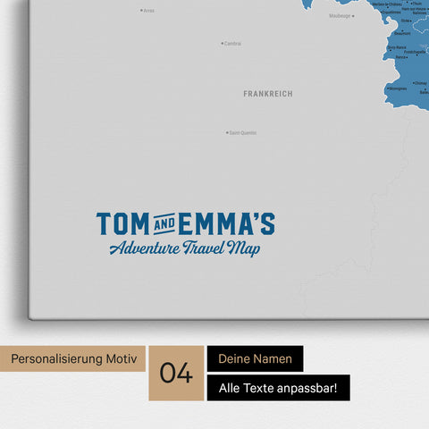 Benelux Push Pin Map TRAVEL® (Pinboard) – Ocean Blue