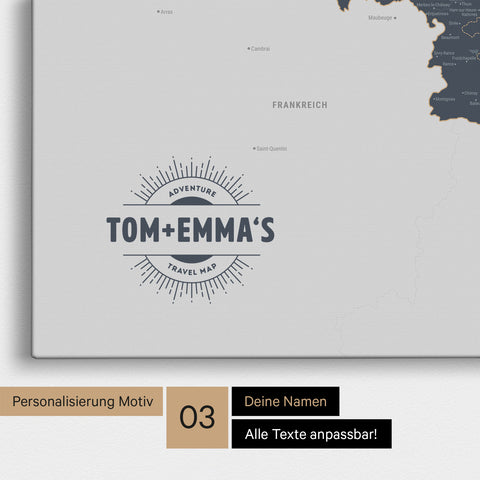 Benelux Push Pin Map TRAVEL® (Pinboard) – Denim Blue