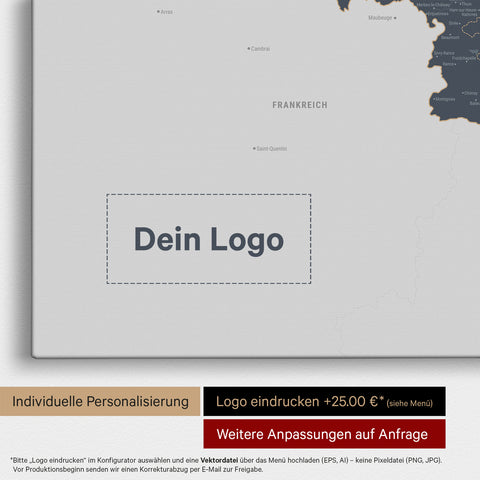 Benelux Push Pin Map TRAVEL® (Pinboard) – Denim Blue