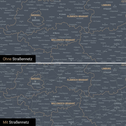 Benelux Push Pin Map TRAVEL® (Pinboard) – Denim Blue