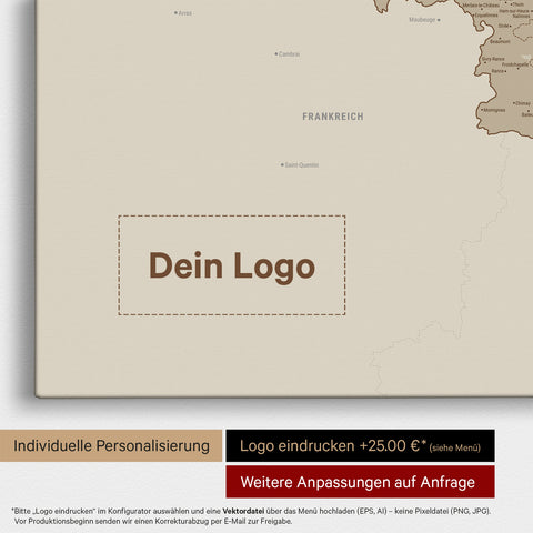 Benelux Push Pin Map TRAVEL® (Pinboard) – Desert Sand