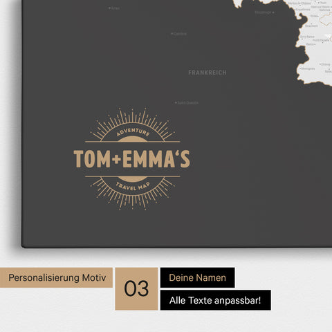 Benelux Push Pin Map TRAVEL® (Pinboard) – Dark Gray