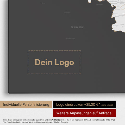 Benelux Push Pin Map TRAVEL® (Pinboard) – Dark Gray