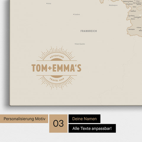 Benelux Push Pin Map TRAVEL® (Pinboard) – Gold