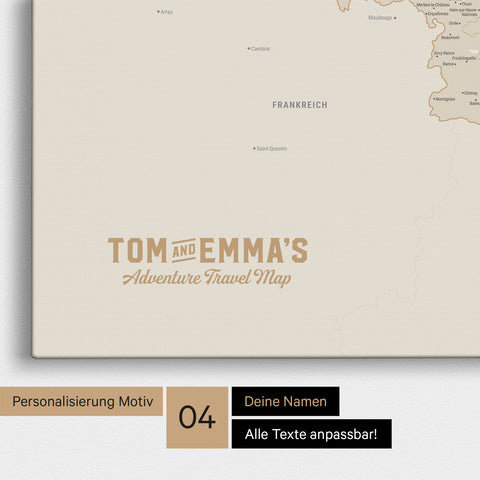 Benelux Push Pin Map TRAVEL® (Pinboard) – Gold