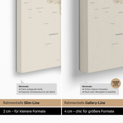 Benelux Push Pin Map TRAVEL® (Pinboard) – Gold