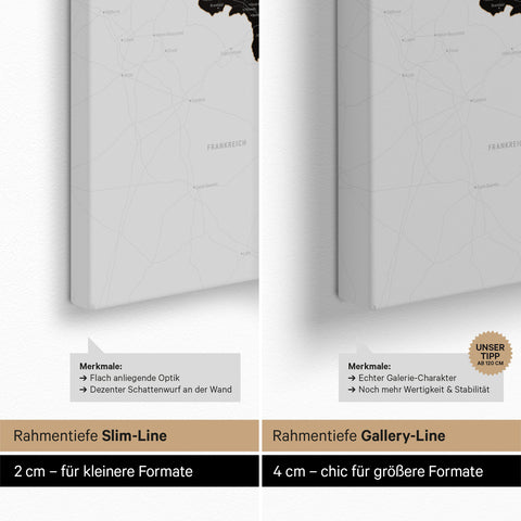 Benelux Push Pin Map TRAVEL® (Pinboard) – Light Black