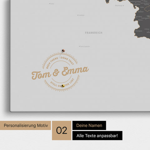 Benelux Push Pin Map TRAVEL® (Pinboard) – Light Gray