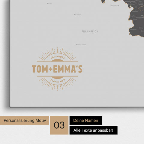 Benelux Push Pin Map TRAVEL® (Pinboard) – Light Gray