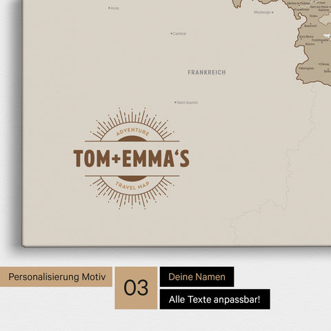 Benelux Push Pin Map TRAVEL® (Pinboard) – Multicolor Beige