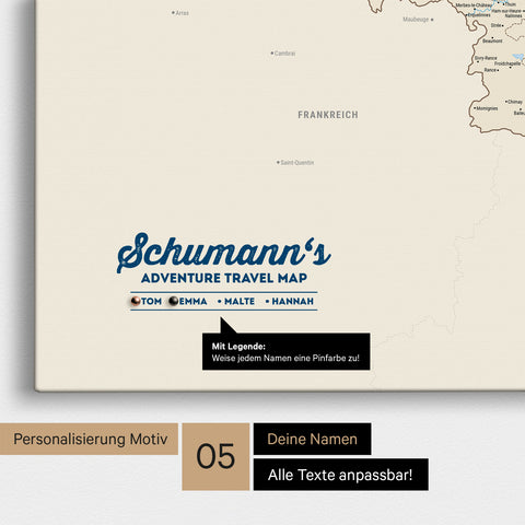 Benelux Push Pin Map TRAVEL® (Pinboard) – Multicolor Classic