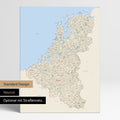 Neutrale Standard Ausführung der detaillierten Benelux-Karte als Pinnwand Leinwand in Multicolor Classic ohne Personalisierung