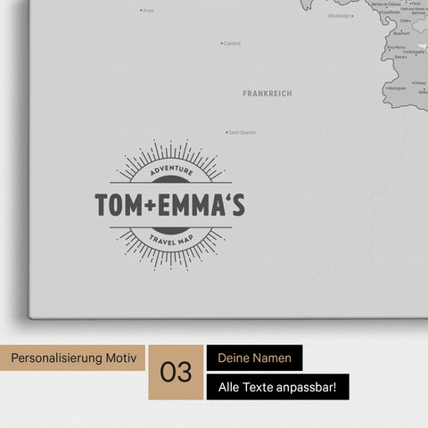 Benelux Push Pin Map TRAVEL® (Pinboard) – Multicolor Gray