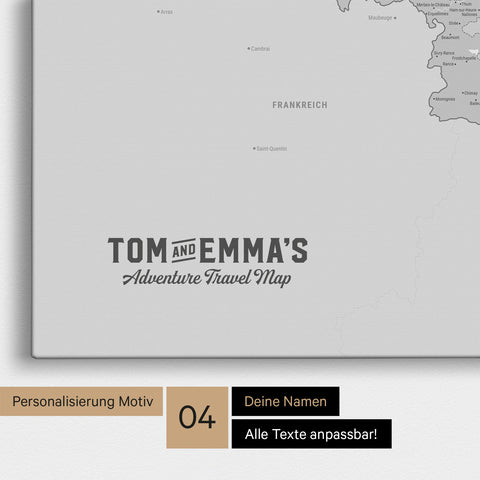 Benelux Push Pin Map TRAVEL® (Pinboard) – Multicolor Gray