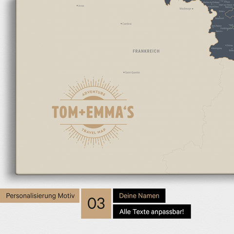 Benelux Push Pin Map TRAVEL® (Pinboard) – Navy Light