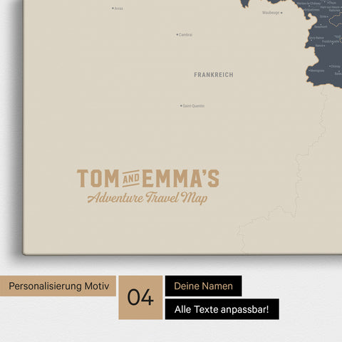 Benelux Push Pin Map TRAVEL® (Pinboard) – Navy Light