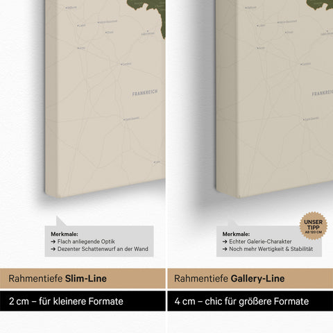 Benelux Push Pin Map TRAVEL® (Pinboard) – Olive Green