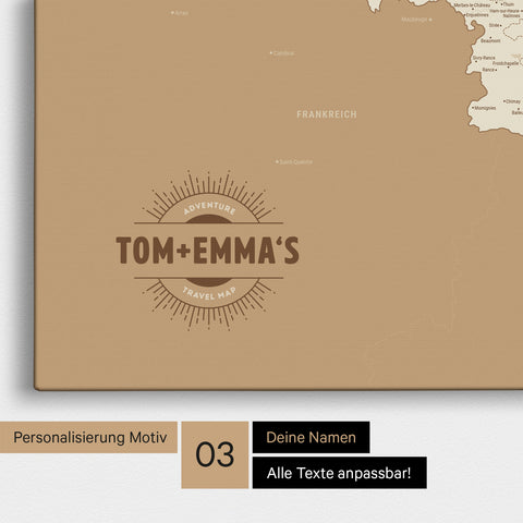 Benelux Push Pin Map TRAVEL® (Pinboard) – Treasure Gold