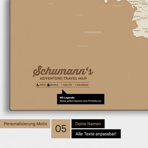 Benelux Push Pin Map TRAVEL® (Pinboard) – Treasure Gold